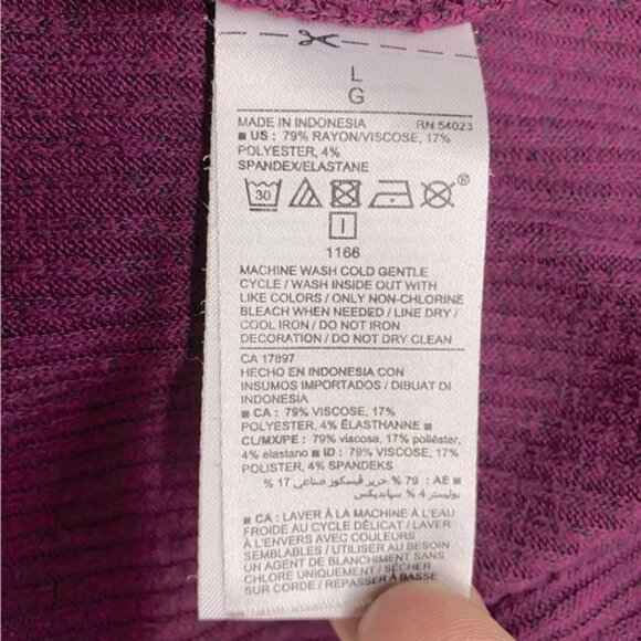 Old Navy Burgundy Winter Wine Plush Ribbed Long Sleeve Crew Neck Tee L - Picture 4 of 15